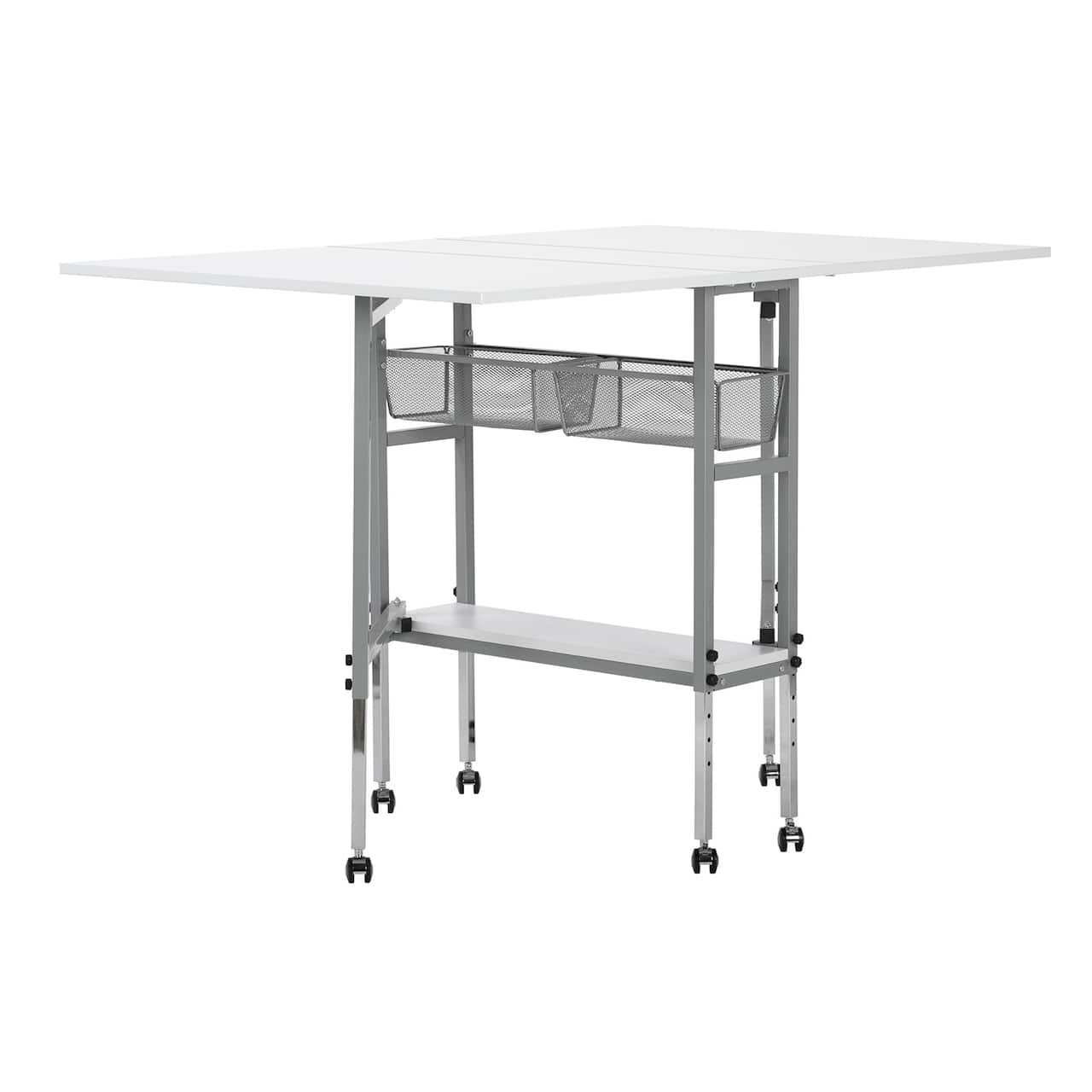 Sew Ready Craft Table with Storage Basket & Shelf